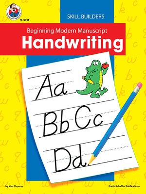 cover image of Beginning Modern Manuscript Handwriting Skill Builder, Grades K - 2